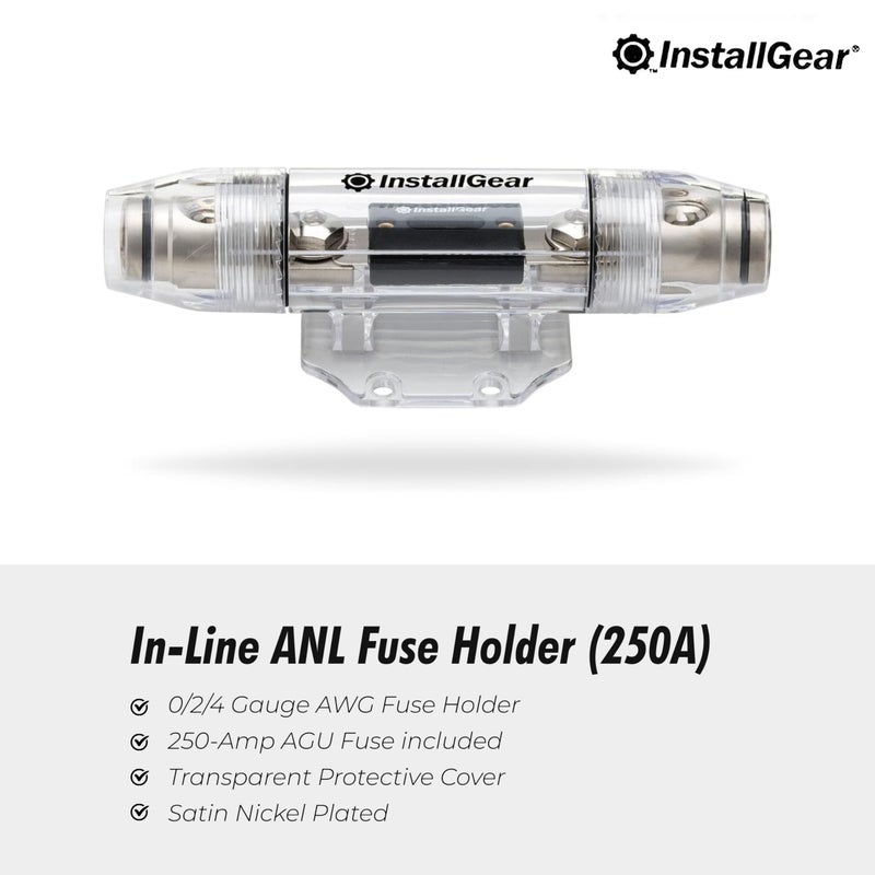 InstallGear 0/2/4 Gauge AWG in-Line ANL Fuse Holder with 250 Amp Fuse - Image 5